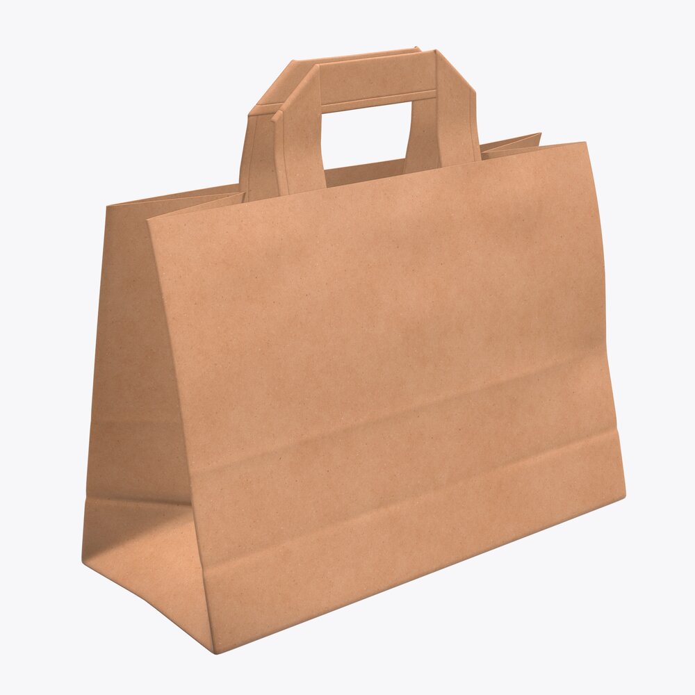 Paper Bag Medium With Handle 3D 모델 