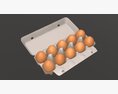 Egg Cardboard Package For 10 Eggs Opened Modelo 3D