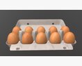 Egg Cardboard Package For 10 Eggs Opened 3D-Modell