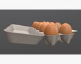 Egg Cardboard Package For 10 Eggs Opened 3D модель