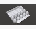 Egg Cardboard Package For 10 Eggs Opened Modello 3D