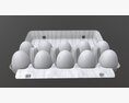 Egg Cardboard Package For 10 Eggs Opened 3D 모델 
