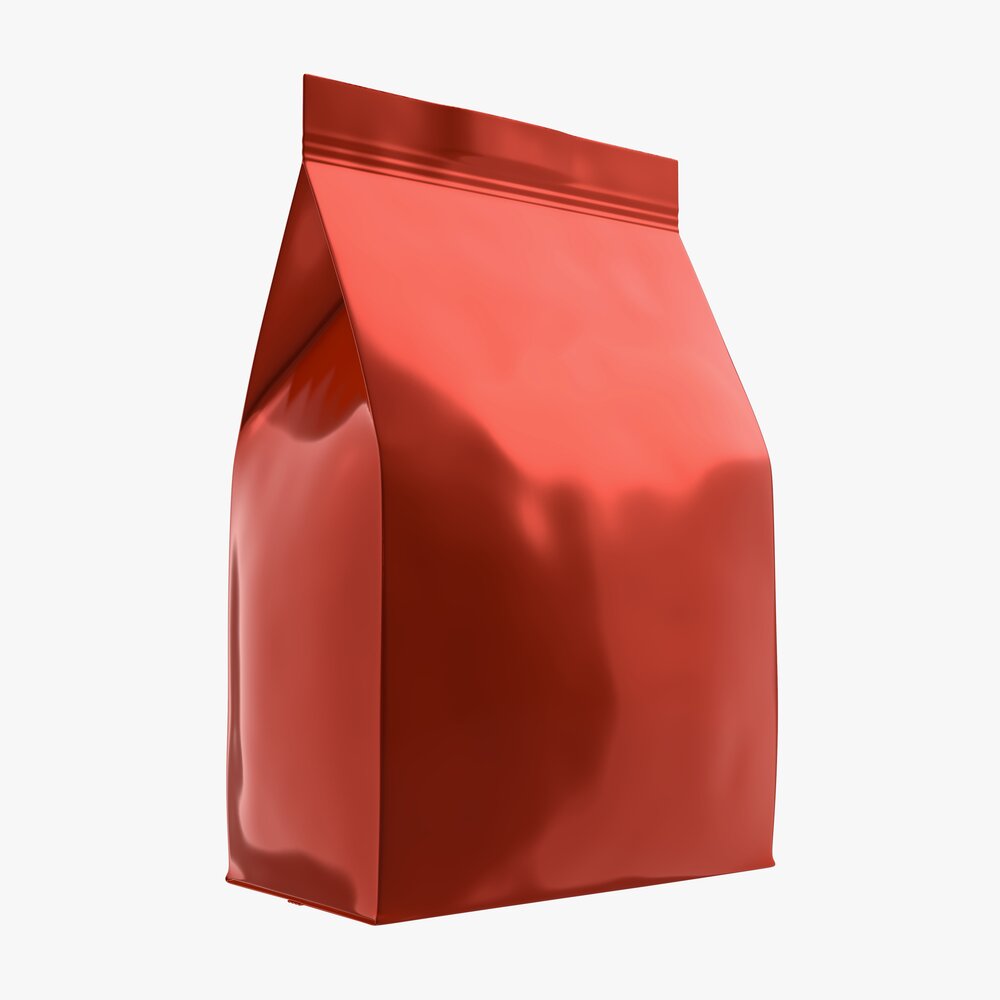 Plastic Coffee Bag Package Packet Small Mock-Up Modello 3D