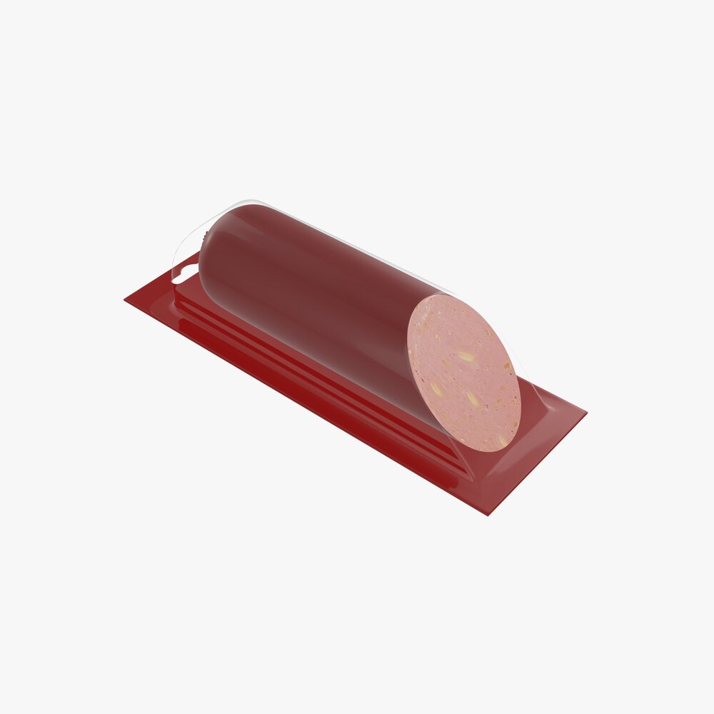 Sausage Half Plastic Transparent Packaging 3D модель
