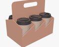 Recycled Paper Coffee Cup Plastic Lid And Holder 01 3d model