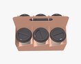 Recycled Paper Coffee Cup Plastic Lid And Holder 01 3D 모델 