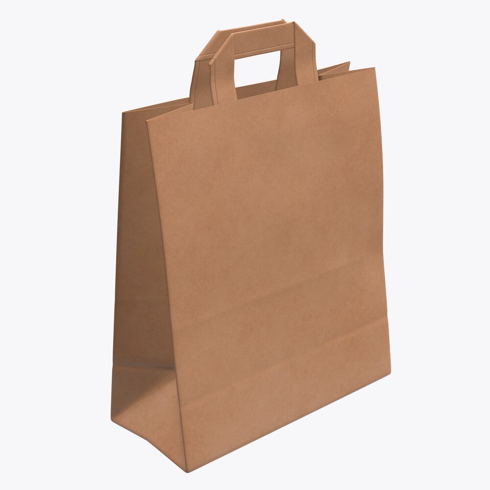 Paper Bag Large With Handle 3D model