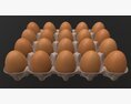 Egg Cardboard Base For 20 Eggs 3D-Modell