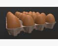 Egg Cardboard Base For 20 Eggs 3D 모델 
