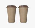 Recycled Large Paper Coffee Cup Plastic Lid And Holder 3D 모델 