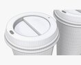 Recycled Large Paper Coffee Cup Plastic Lid And Holder 3D модель