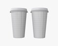 Recycled Large Paper Coffee Cup Plastic Lid And Holder Modelo 3D