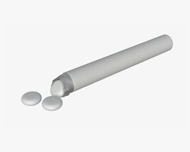 Chewing Gum Package Cylindrical Shape Opened 3D model