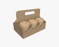Biodegradable Medium Paper Coffee Cup Cardboard Lid With Holder 3d model