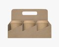 Biodegradable Medium Paper Coffee Cup Cardboard Lid With Holder 3D модель