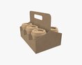 Biodegradable Medium Paper Coffee Cup Cardboard Lid With Holder Modèle 3d