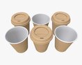 Biodegradable Medium Paper Coffee Cup Cardboard Lid With Holder 3D模型