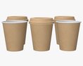 Biodegradable Medium Paper Coffee Cup Cardboard Lid With Holder Modelo 3D