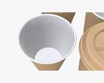 Biodegradable Medium Paper Coffee Cup Cardboard Lid With Holder 3D模型