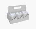 Biodegradable Medium Paper Coffee Cup Cardboard Lid With Holder Modelo 3d