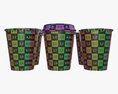 Biodegradable Medium Paper Coffee Cup Cardboard Lid With Holder 3d model