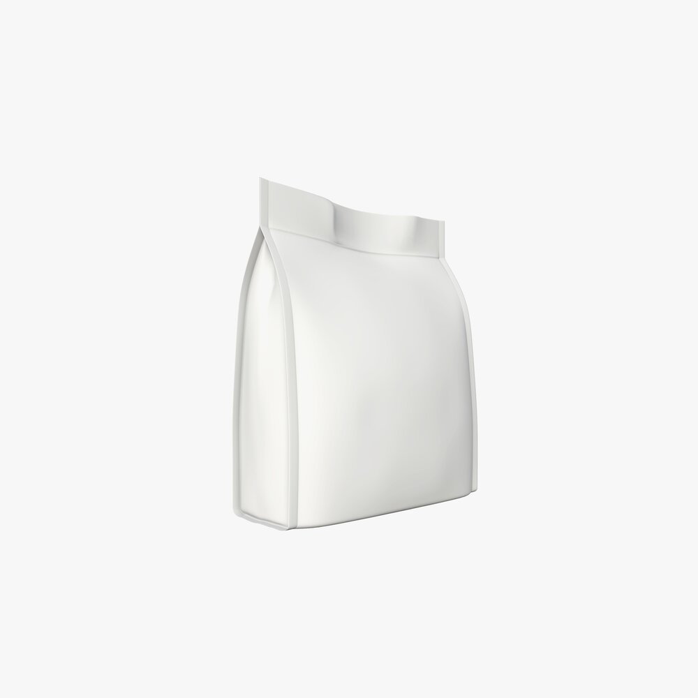 Blank Pet Food Foil Pouch Bag Mock Up 03 3D модель