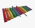 Xylophone Toy Colored 3D 모델 