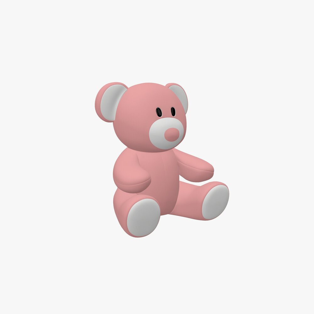 Bear Teddy Plush Toy Pink Baby Ty Princess Modèle 3D