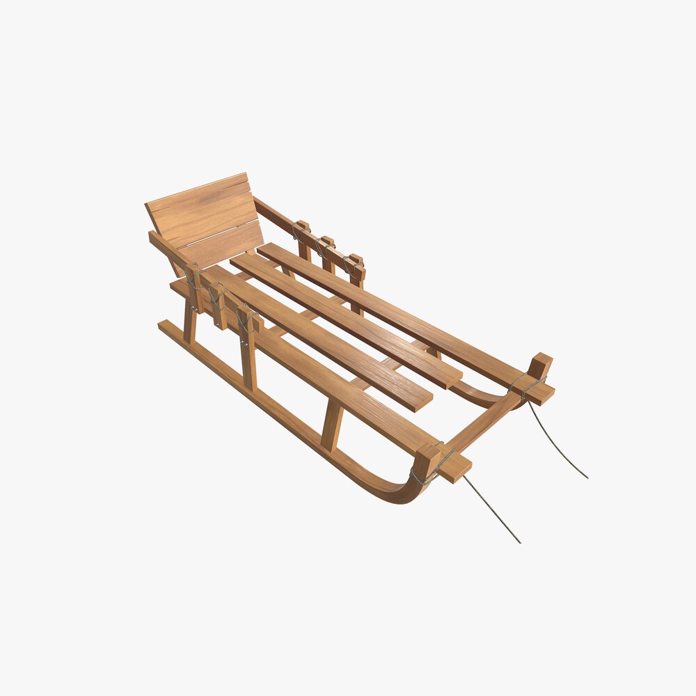Sledge Wooden 3D 모델 