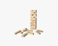 Tower Blocks Game Wooden 3d model