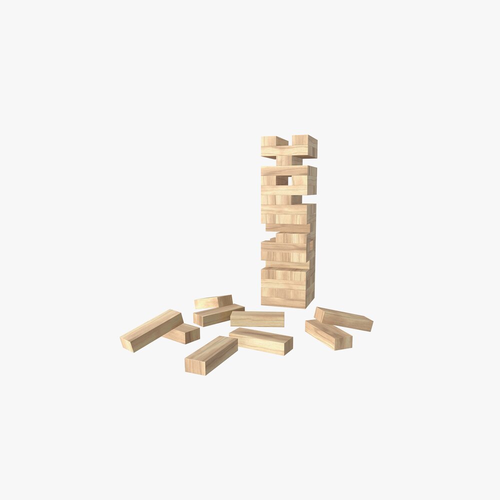 Tower Blocks Game Wooden 3D модель