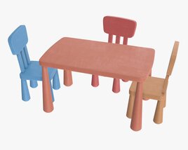Table And Chairs 3D model