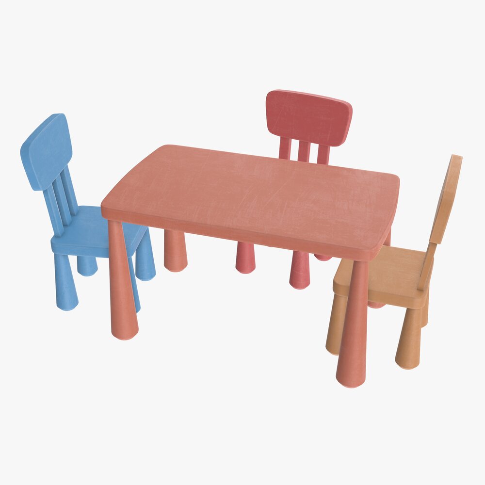 Table And Chairs 3D-Modell