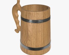 Beer Mug Wooden 01 3D模型