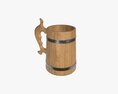 Beer Mug Wooden 01 3d model