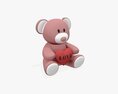 Bear Teddy Plush Toy With Heart Modelo 3d
