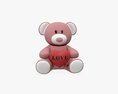 Bear Teddy Plush Toy With Heart Modelo 3d