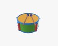 Toy Drum With Sticks 3D-Modell