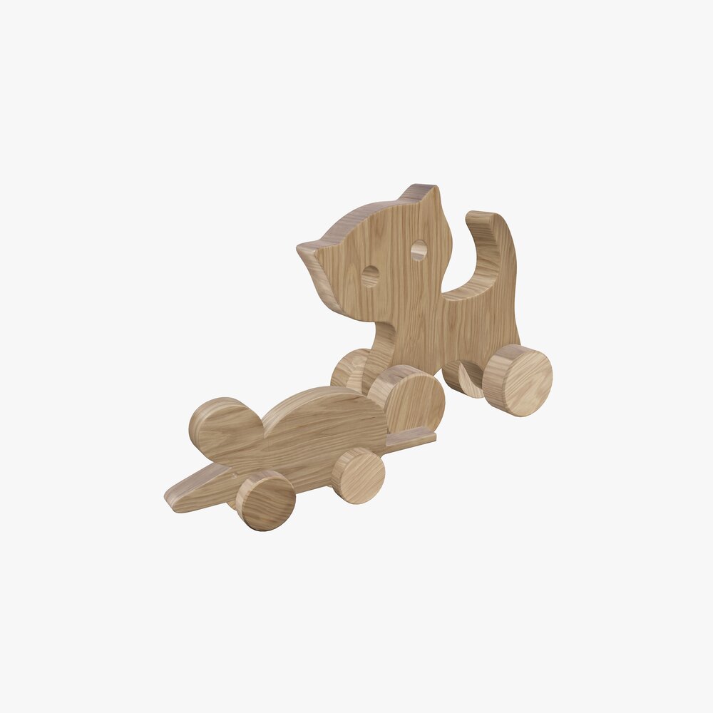 Cat Wooden 3D 모델 