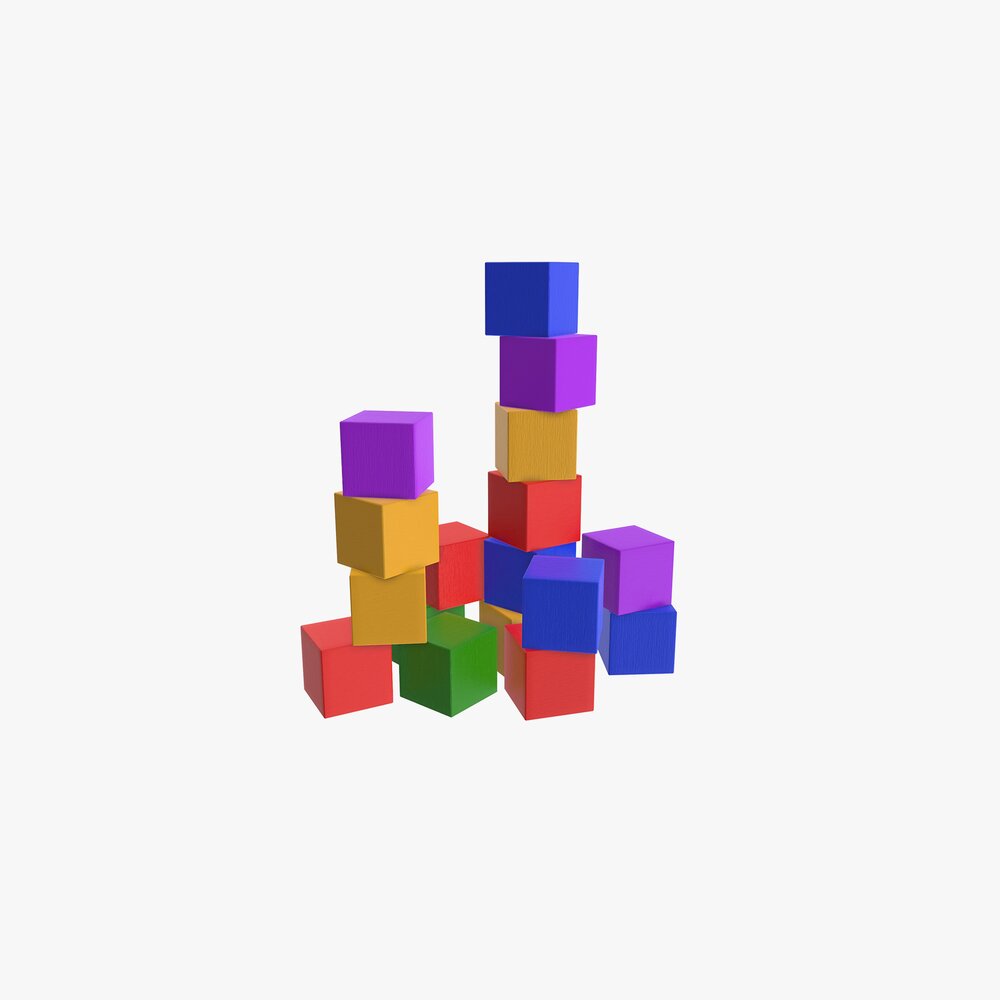 Colored Cubes 3D model