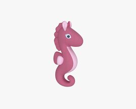 Seahorse Plushie Toy 3D model