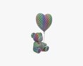 Bear Teddy Plush Toy With Heart And Balloon 3D模型