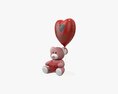 Bear Teddy Plush Toy With Heart And Balloon 3D модель