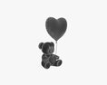 Bear Teddy Plush Toy With Heart And Balloon 3Dモデル