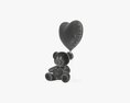 Bear Teddy Plush Toy With Heart And Balloon Modèle 3d