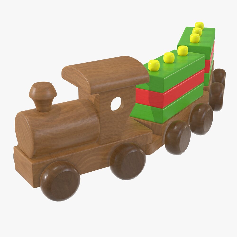 Train Wooden Modello 3D