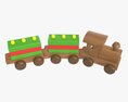 Train Wooden 3d model
