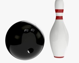 Bowling Ball And Pin Modello 3D