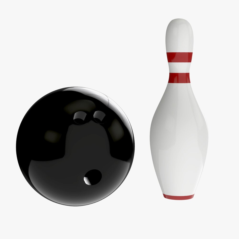 Bowling Ball And Pin 3D model