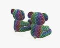 Two Teddy Bear Plush Toys With Heart 3Dモデル